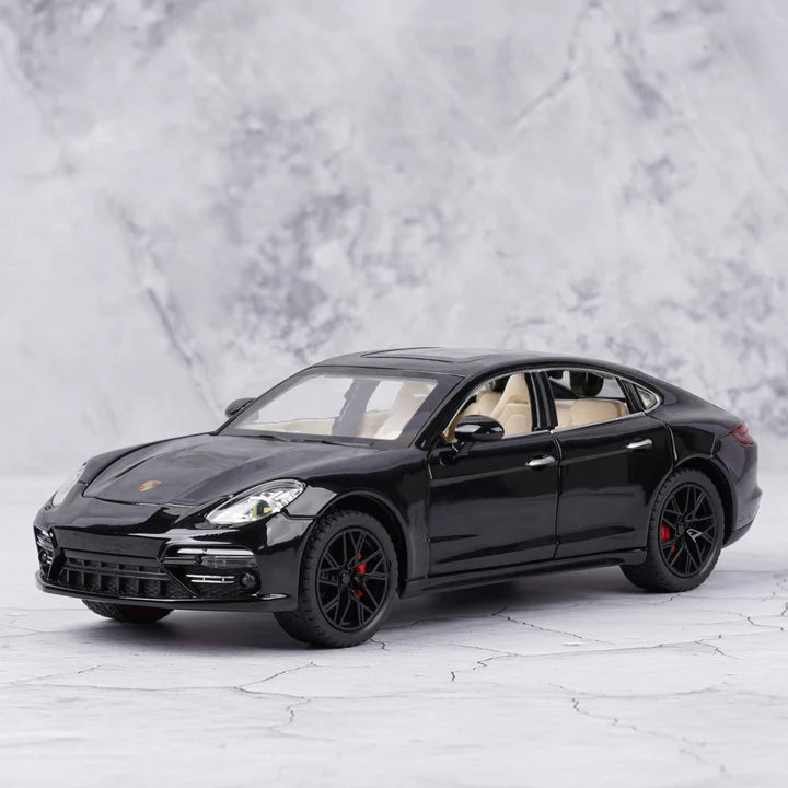 Porsche Panamera Black Metal Diecast Car - Scale 1:18