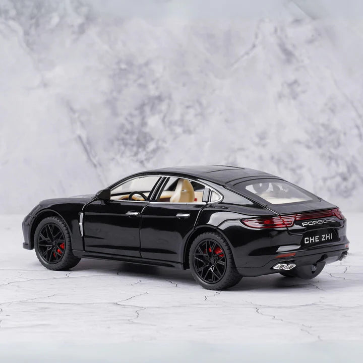 Porsche Panamera Black Metal Diecast Car - Scale 1:18