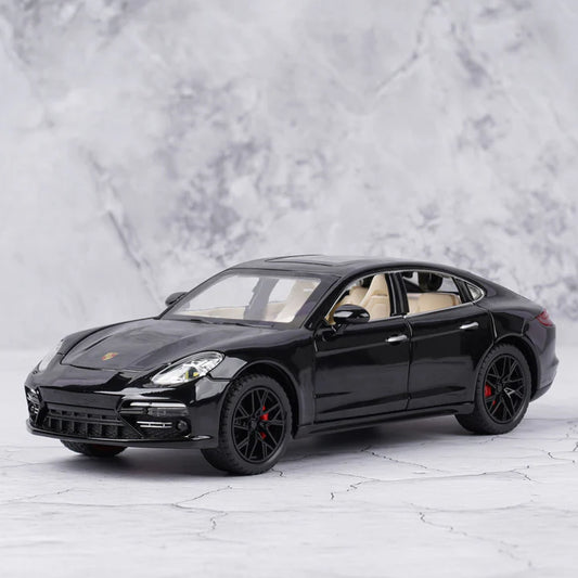 Porsche Panamera Black Metal Diecast Car - Scale 1:18