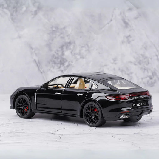 Porsche Panamera Black Metal Diecast Car - Scale 1:18