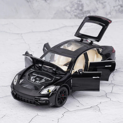 Porsche Panamera Black Metal Diecast Car - Scale 1:18